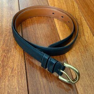 Coach Black Leather Belt with Solid Brass Buckle